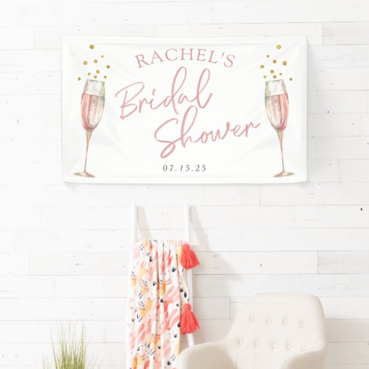 Chic Modern calligraphy mimosa bridal welkomstteke Spandoek (Insitu)