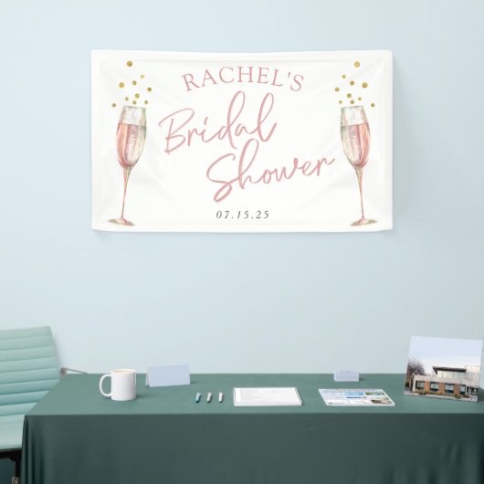 Chic Modern calligraphy mimosa bridal welkomstteke Spandoek (Beurs)