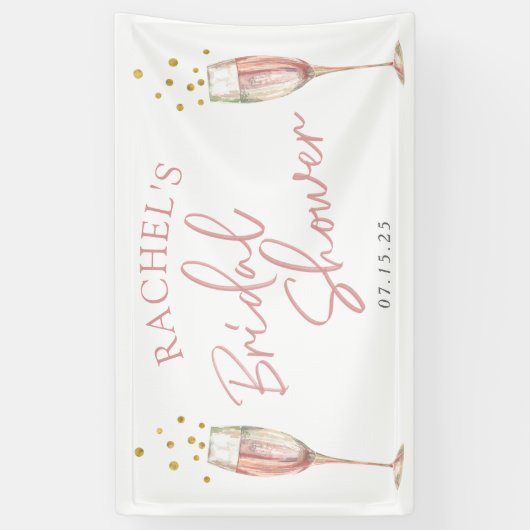 Chic Modern calligraphy mimosa bridal welkomstteke Spandoek (Verticaal)