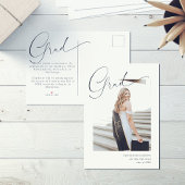 Chic Modern Calligraphy Photo Afstuderen Aankondigingskaart