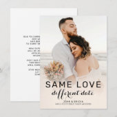 Chic Modern Calligraphy Photo Wedding Postponement Aankondiging (Voorkant / Achterkant)