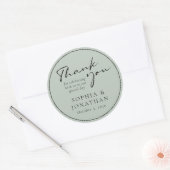 Chic Modern Calligraphy Wedding Favor Dankuwel Ronde Sticker (Envelop)