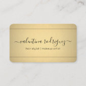 Chic Modern Calligraphy Zwart en Goud Faux Folie Visitekaartje (Voorkant)