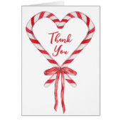 Chic Modern Candy Cane en Bow Christmas Bedankt (Voorkant)