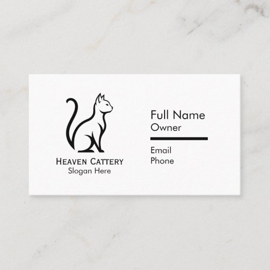 Chic & Modern Cattery Visitekaartje Custom Logo (Voorkant)