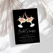 Chic Modern Champagne Vrijgezellenfeest Kaart