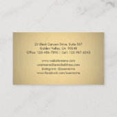 Chic Modern Chevron Zwart en Faux Gold Folie Visitekaartje (Achterkant)