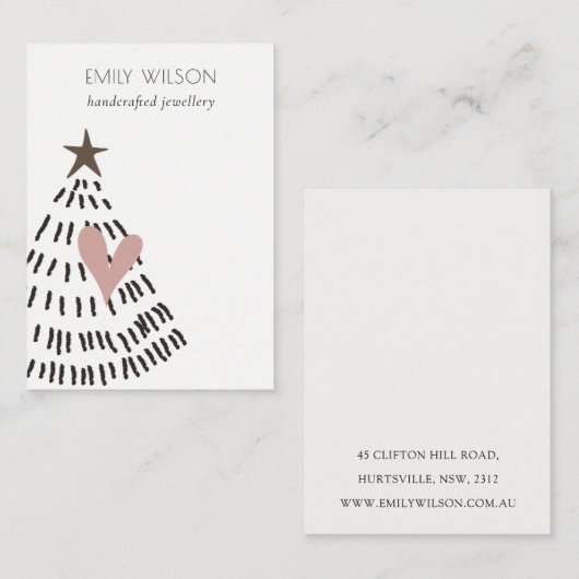 Chic Modern Christmas Tree Blank Jewelry Display Visitekaartje (Voorkant / Achterkant)