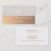 Chic Modern Copper Haarstylist Scissors Logo Visitekaartje (Voorkant / Achterkant)