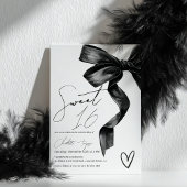 Chic Modern Coquette Black Bow Sweet 16 Verjaardag Kaart