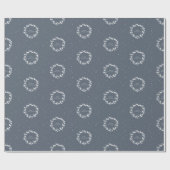 Chic Modern Dark Blue Grey Kerstmis Holly Wreater Cadeaupapier (Vlak)
