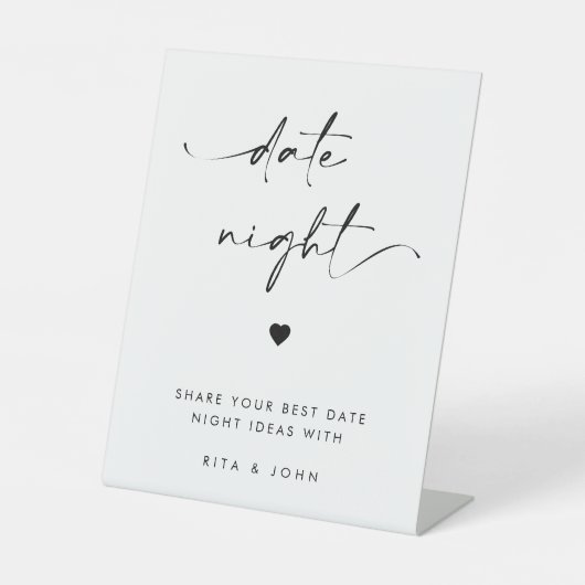 Chic Modern Date Jar Ideeën Trouwbord Reclamebord Met Voetstuk (Voorkant)