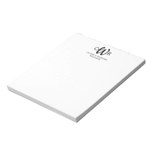 Chic Modern de heer Mrs Couple Monogram Initiaal S Notitieblok (Linkerzijde)