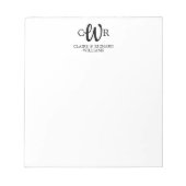 Chic Modern de heer Mrs Couple Monogram Initiaal S Notitieblok (Voorkant)