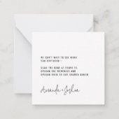 Chic Modern Deel de Liefde QR Code Tafel Kaarten Notitiekaartje (Achterkant)