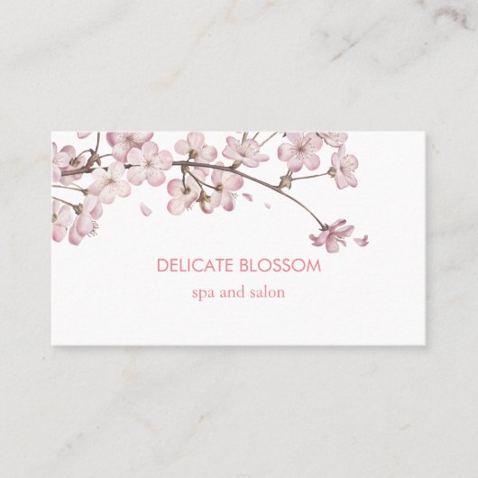 Chic Modern Delicate Blossom Visitekaartje (Voorkant)