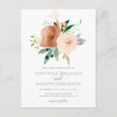 Chic Modern Delicate Waterverf Bloemen Huwelijk Uitnodiging Briefkaart (Voorkant)
