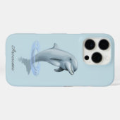 Chic Modern Dolfijn & Script op lichtblauw Case-Mate iPhone Case (Achterkant (horizontaal))