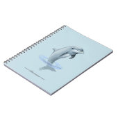 Chic Modern Dolfijn & Script op lichtblauwe foto Notitieboek (Linkerzijde)