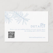 Chic Modern Dusty Blue Wedding Website/Details Informatiekaartje (Voorkant)