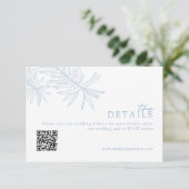 Chic Modern Dusty Blue Wedding Website/Details Informatiekaartje (Staand voorkant)