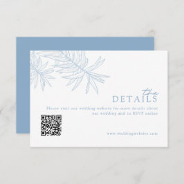 Chic Modern Dusty Blue Wedding Website/Details Informatiekaartje