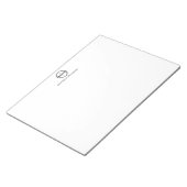 Chic Modern Elegant Black Circle Monogram Initiaal Notitieblok (Schuin)