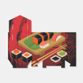Chic Modern Elegant Black & Red Sushi Bedankdoosjes (Uitgevouwen)