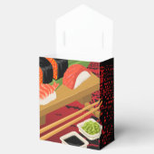 Chic Modern Elegant Black & Red Sushi Bedankdoosjes (Geopend)