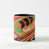 Chic Modern Elegant Black & Red Sushi Mok (Midden)