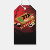 Chic Modern Elegant Black & Red Sushi Party Event Cadeaulabel (Achterkant)