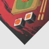 Chic Modern Elegant Black & Red Sushi Party Tissuepapier (Detail)