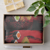 Chic Modern Elegant Black & Red Sushi Party Tissuepapier (Geschenk)