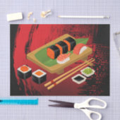 Chic Modern Elegant Black & Red Sushi Party Tissuepapier (Craft)