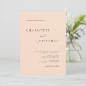 Chic Modern Elegant Blush Pink Wedding Kaart (Staand voorkant)