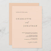 Chic Modern Elegant Blush Pink Wedding Kaart (Voorkant / Achterkant)