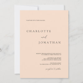 Chic Modern Elegant Blush Pink Wedding Kaart