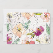 Chic Modern Elegant Waterverf Floral Baby shower Kaart (Achterkant)