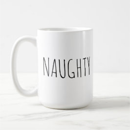 Chic Modern Farmhouse ‘Naughty’ Customizable Word  Koffiemok