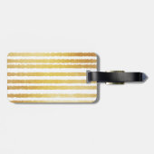 Chic Modern Faux Gold Stripes Initialen Bagagelabel (Achterkant horizontaal)