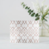 Chic Modern Faux Roos Gold Geometric Triangles Briefkaart (Staand voorkant)