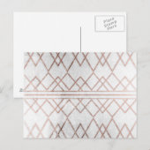 Chic Modern Faux Roos Gold Geometric Triangles Briefkaart (Voorkant / Achterkant)
