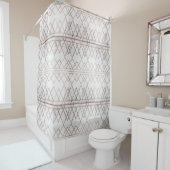 Chic Modern Faux Roos Gold Geometric Triangles Douchegordijn (In situ)