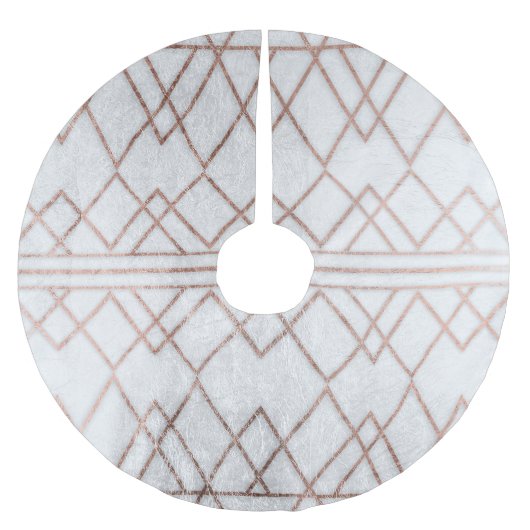 Chic Modern Faux Roos Gold Geometric Triangles Kerstboom Rok (Voorkant)
