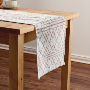 Chic Modern Faux Roos Gold Geometric Triangles Korte Tafelloper