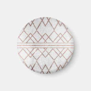 Chic Modern Faux Roos Gold Geometric Triangles Magneet