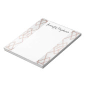 Chic Modern Faux Roos Gold Geometric Triangles Notitieblok (Linkerzijde)