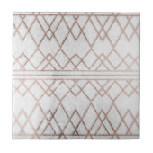 Chic Modern Faux Roos Gold Geometric Triangles Tegeltje (Voorkant)