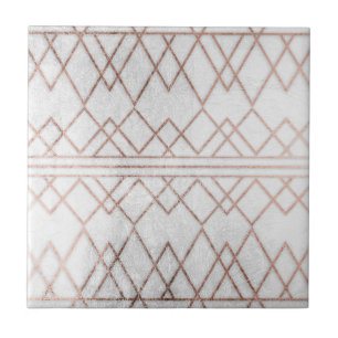 Chic Modern Faux Roos Gold Geometric Triangles Tegeltje
