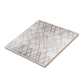 Chic Modern Faux Roos Gold Geometric Triangles Tegeltje (Zijkant)